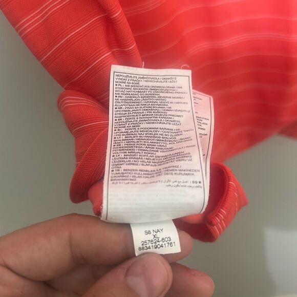 Vintage Y2K Nike Red White Striped Dri-Fit St Andrews Old Course Golf Polo XL - Picture 10 of 10